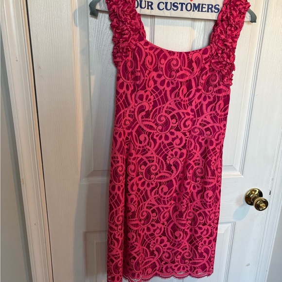 Lilly Pulitzer Vibrant Pink Lace Mini Dress - Picture 2 of 3